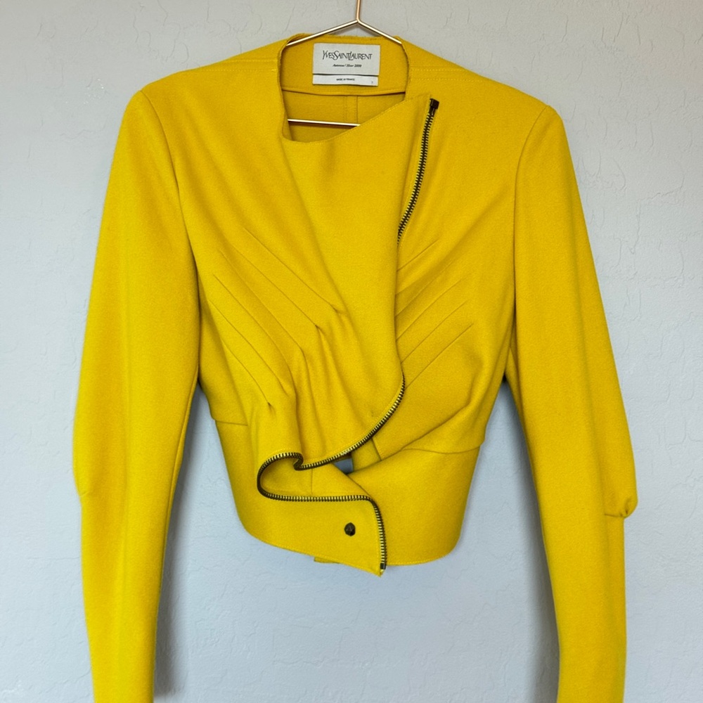 Yves Saint Laurent Couture Runway Yellow Asymmetrical Blazer